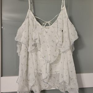 ABERCROMBIE & FITCH CHIFFON FLOWY TANK